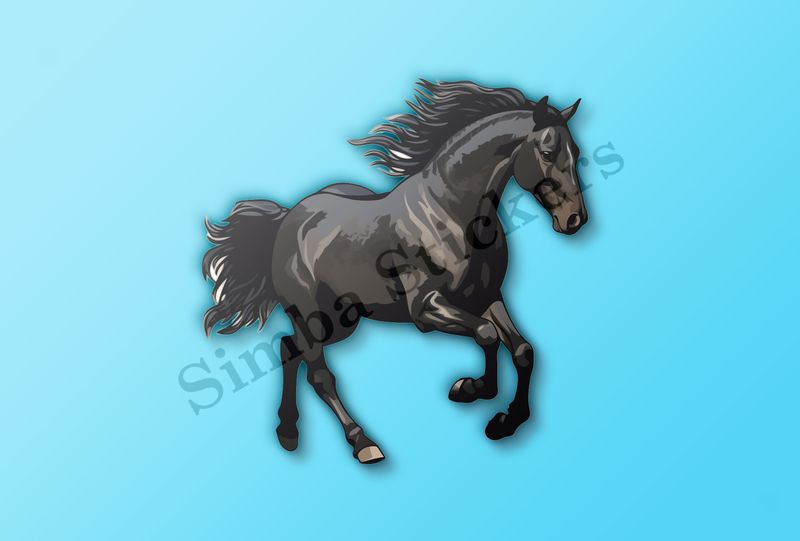 Black horse running