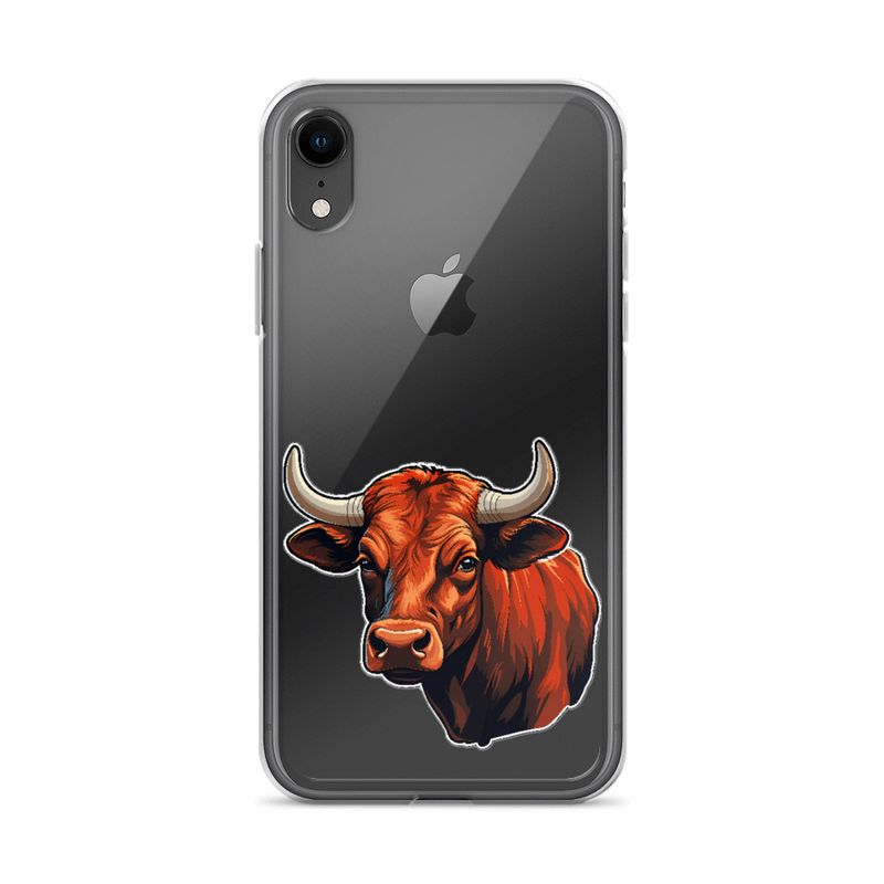 Clear Case for iPhone, Bull face, partial side view, bpor80