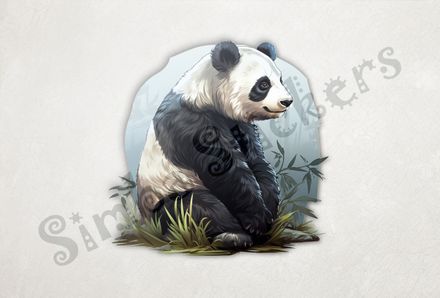 Panda from the side, sitting down, rcgzhl