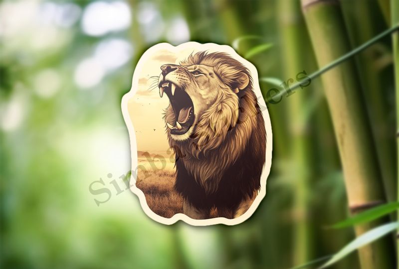 Male lion roaring