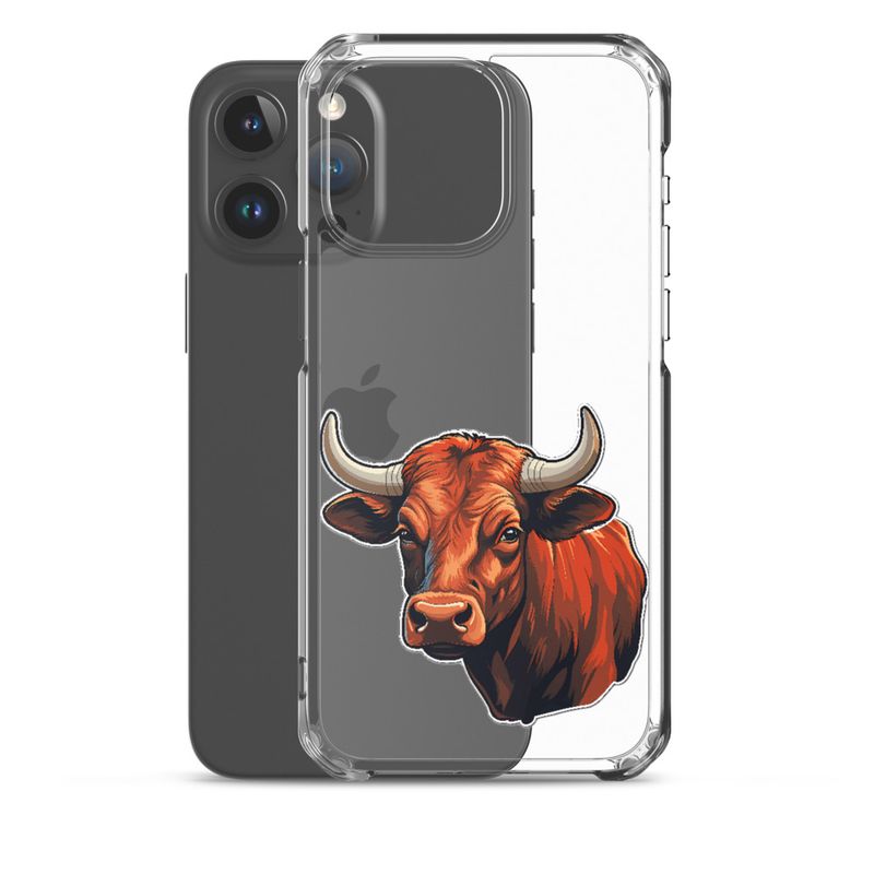 Clear Case for iPhone, Bull face, partial side view, bpor80