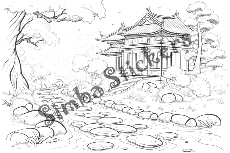 Colouring pages, bundle of houses, 25 images