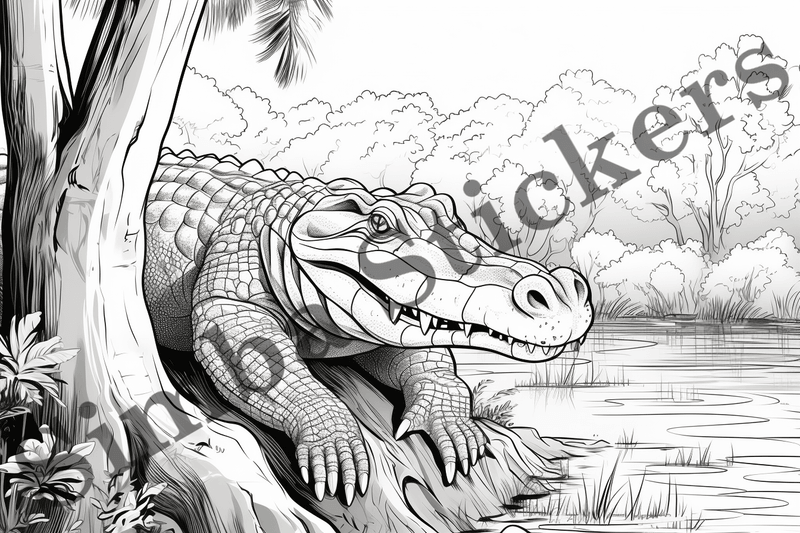 Colouring pages, Bundle of crocodiles, 25 images