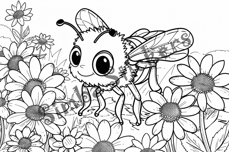 Colouring pages, bundle of bees, 25 images 2