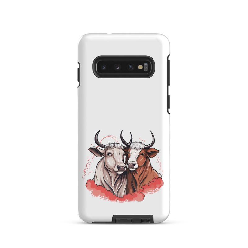 Tough Case for Samsung, Bull and cow, romantic, reddish clouds, qoucds