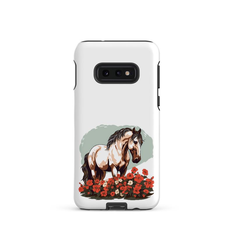Tough Case for Samsung, Brown horse in field of red flowers, n4w2fj