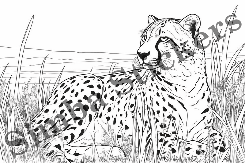 Colouring pages, Bundle of cheetahs, 25 images
