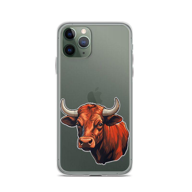 Clear Case for iPhone, Bull face, partial side view, bpor80