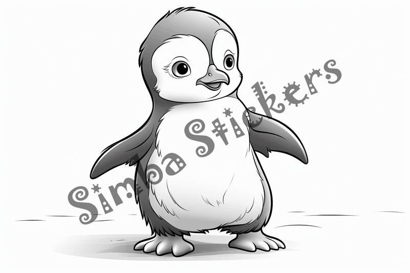 Colouring pages, bundle of penguins, 25 images