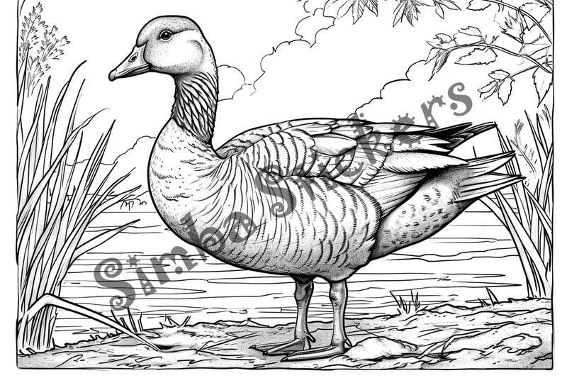 Colouring pages, bundle of geese, 25 images