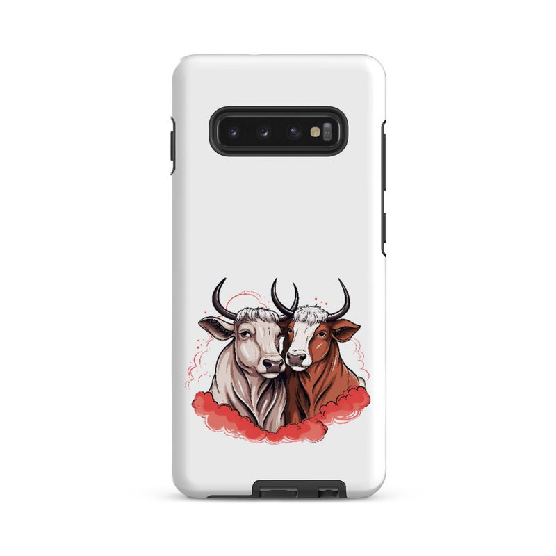 Tough Case for Samsung, Bull and cow, romantic, reddish clouds, qoucds