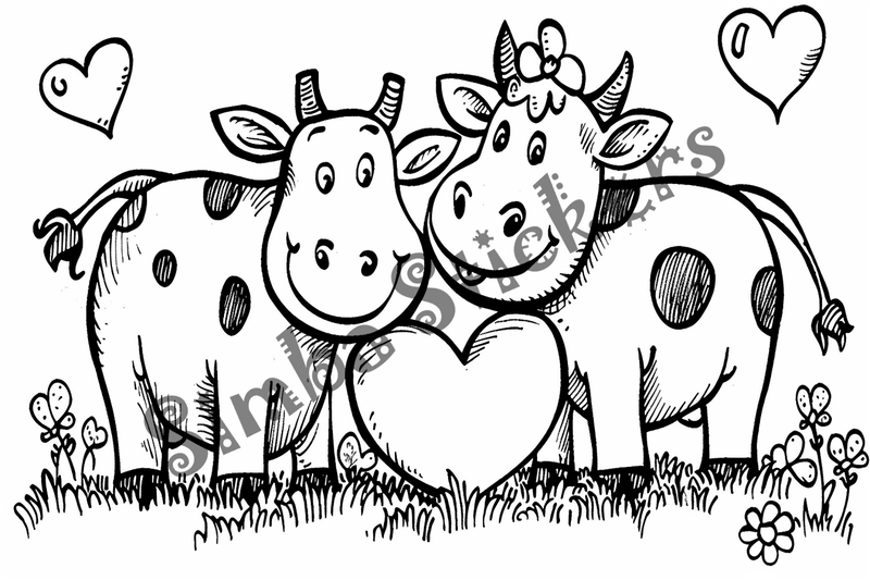 Colouring pages, bundle of cattle, 50 images