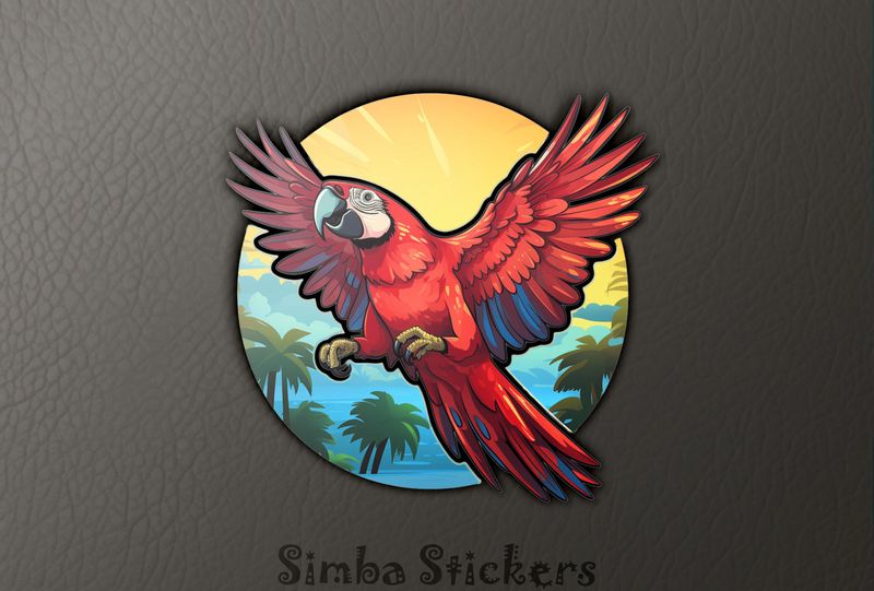 Red parrot with blue patches, cl8bix