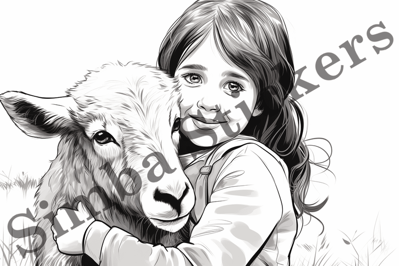 Colouring pages, Bundle of goats, 10 images