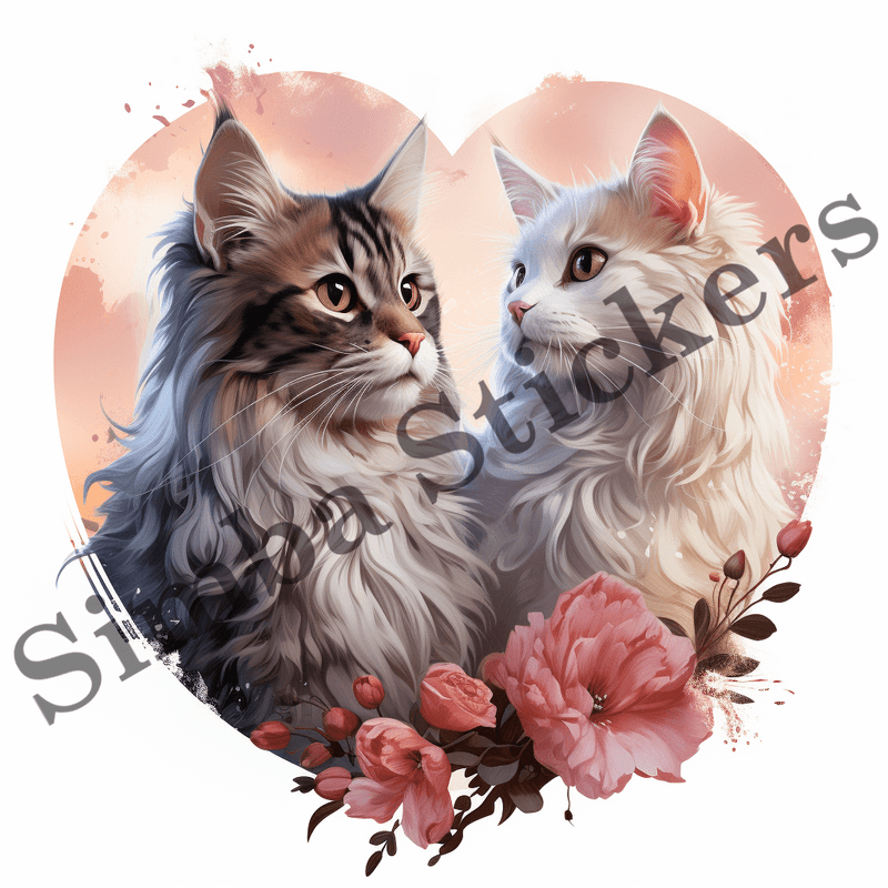 Cats in love, image set, 10 images