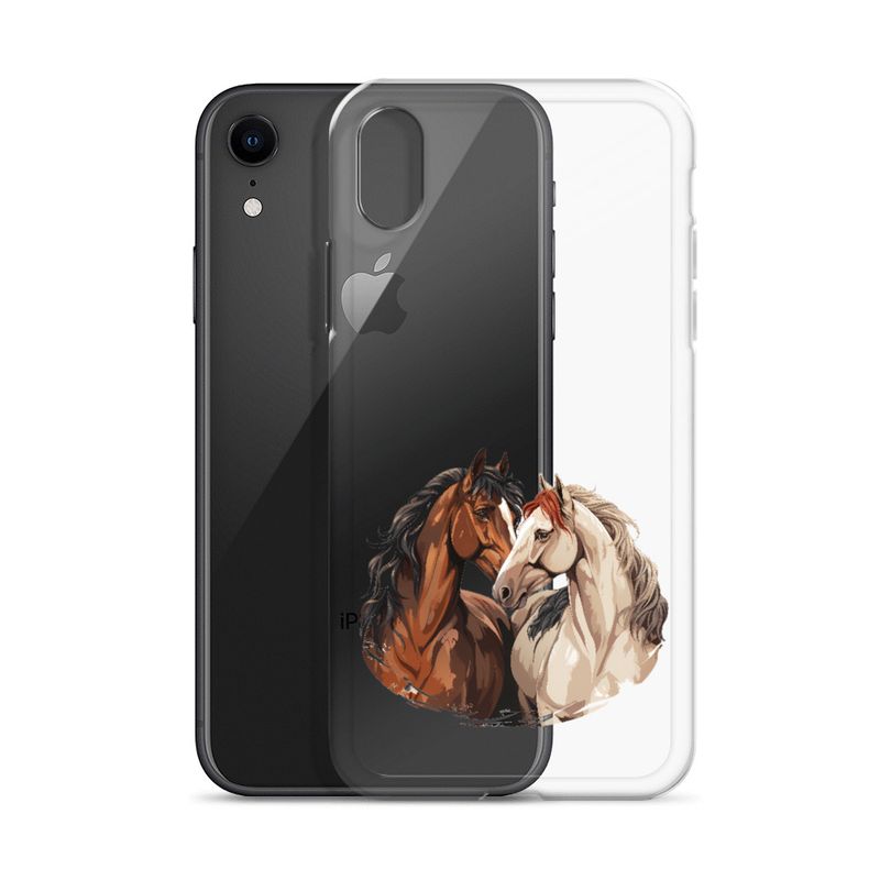Clear Case for iPhone, Horses nose-to-nose, jbgjpy