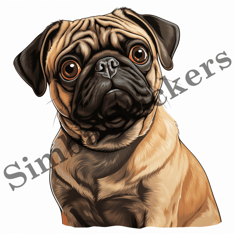 Pug dogs, image set, 10 images