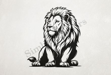 Majestic lion , outline art