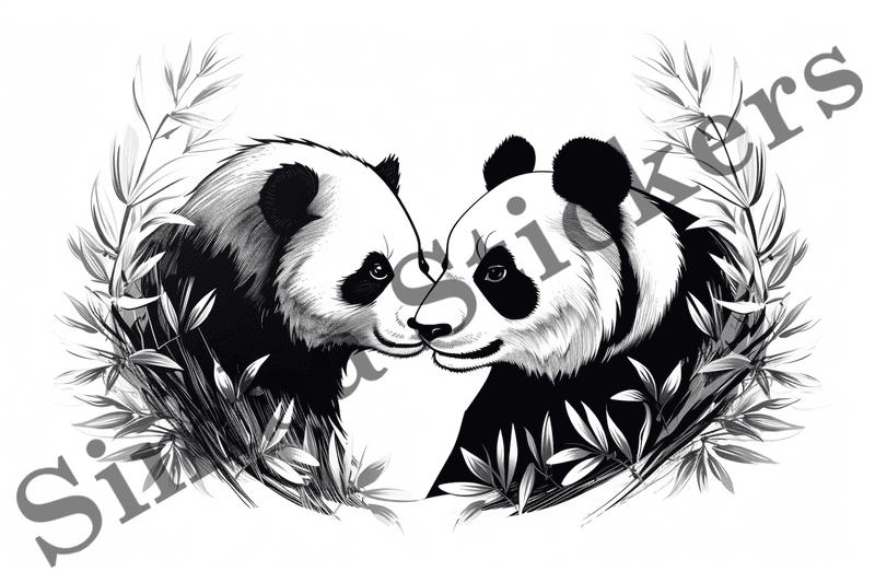 Colouring pages, bundle of pandas in love, 10 images, 3qy9m5