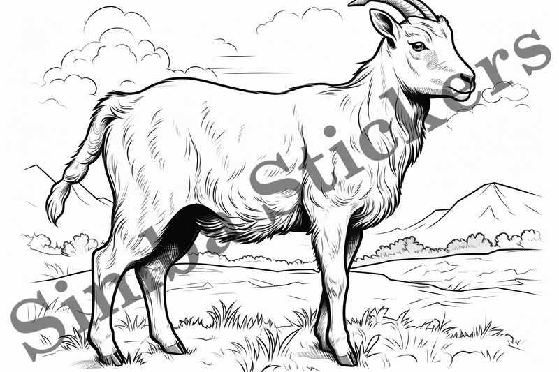 Colouring pages, Bundle of goats, 25 images