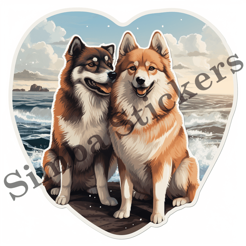 Akita dogs in love, image set, 10 images