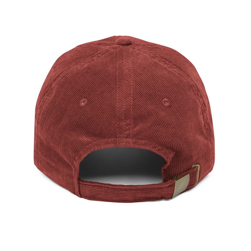 Vintage Corduroy Cap, Majestic lion face, outline art 
