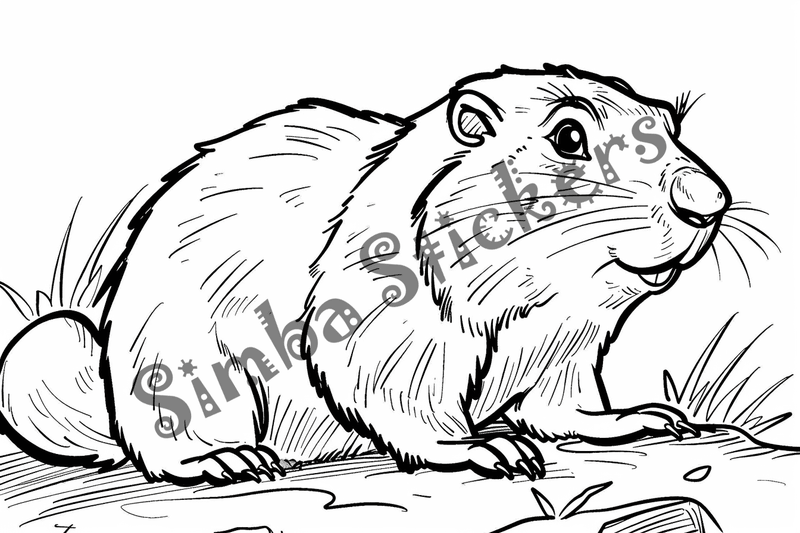 Colouring pages, bundle of groundhogs, 50 images 2