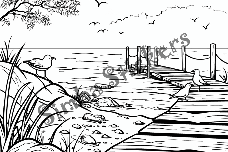 Colouring pages, bundle of seagulls 2, 25 images