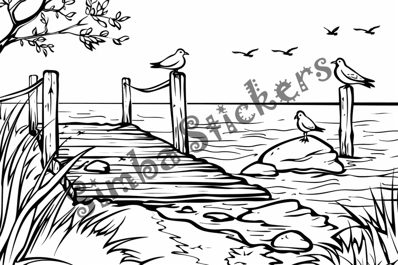 Colouring pages, bundle of seagulls 2, 25 images