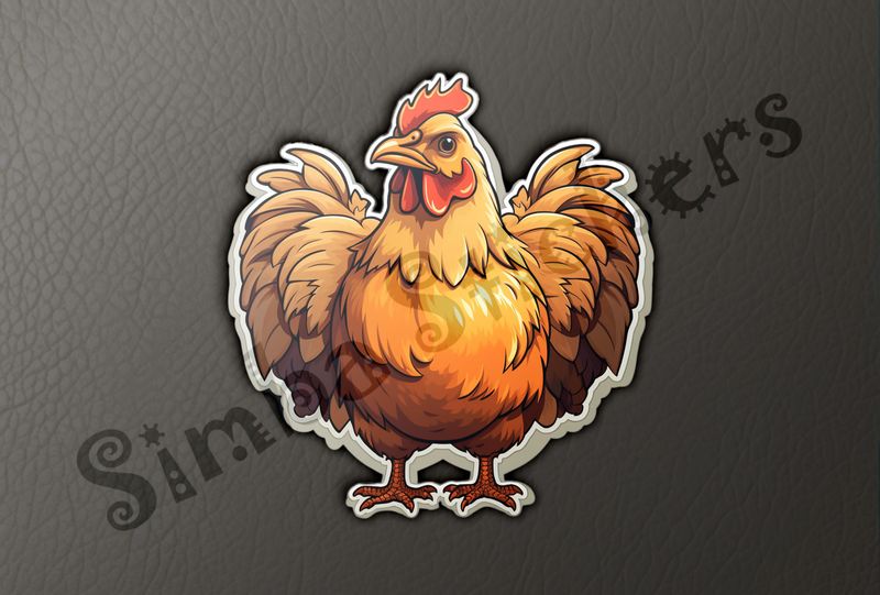 Chicken with wings outspread