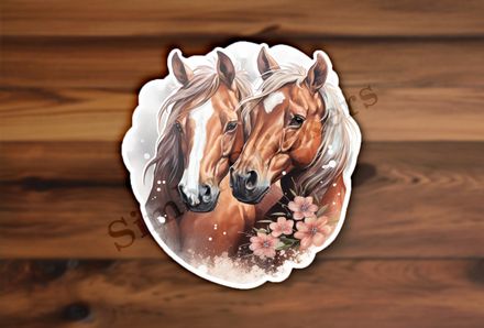 Horses in love, watercolour