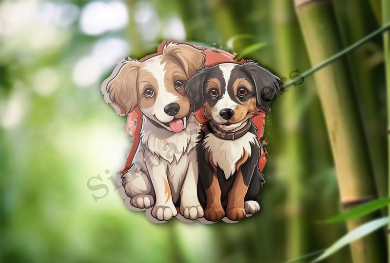 Dogs cuddling