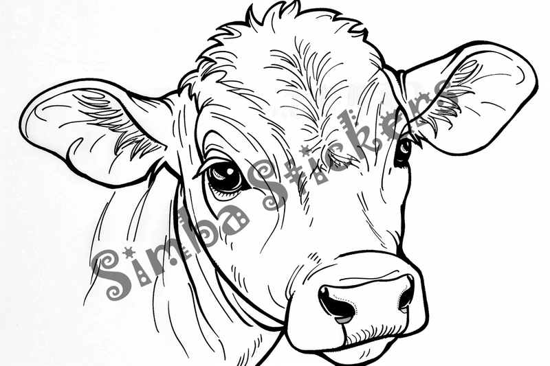 Colouring pages, bundle of cattle, 50 images