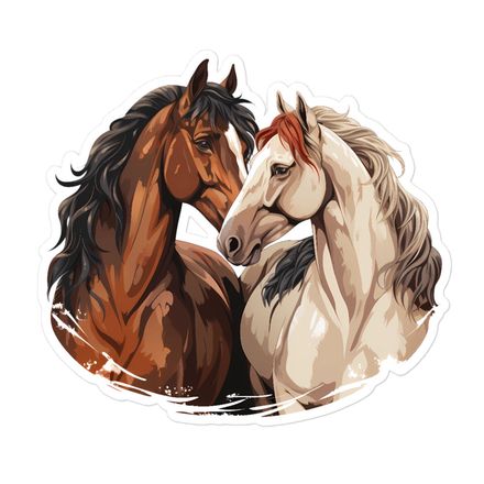 Sticker 5.5x5.5, Horses nose-to-nose, jbgjpy