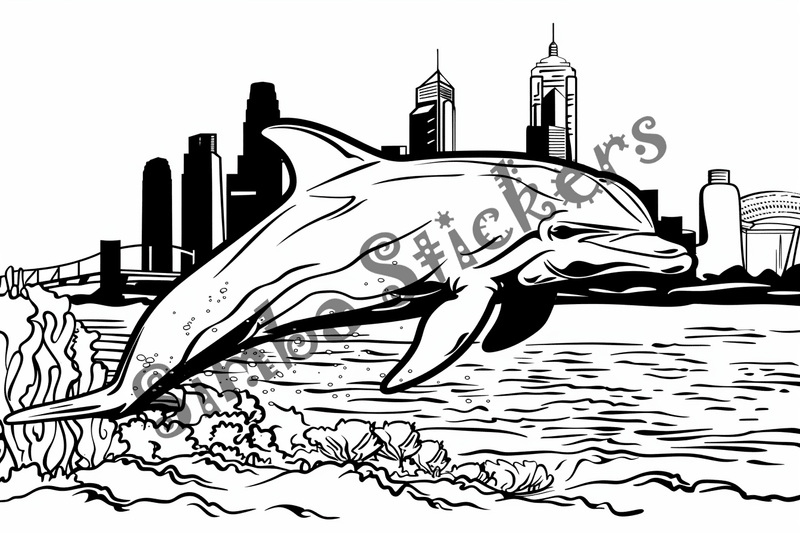 Colouring pages, bundle of dolphins, 25 images 2