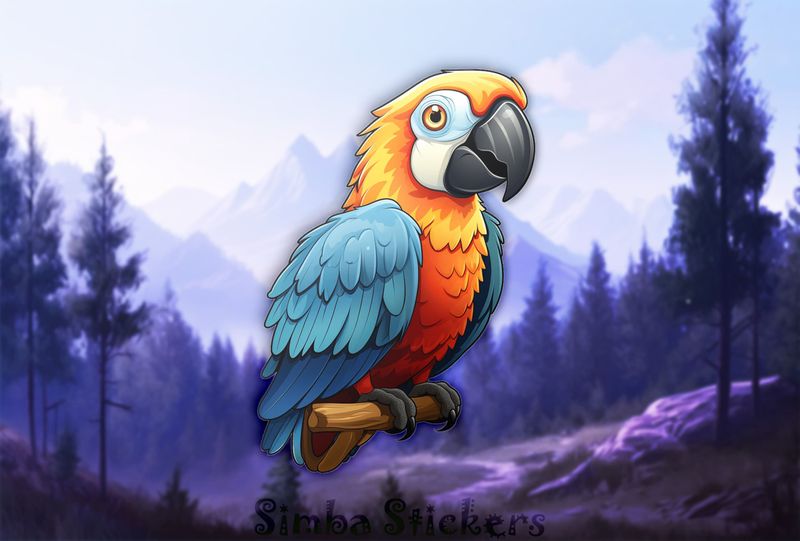 Parrot perching, h0bisu