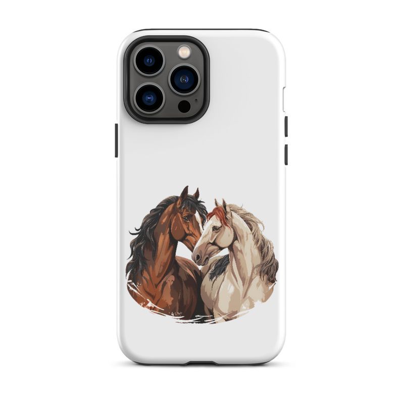 Tough Case for iPhone, Horses nose-to-nose, jbgjpy