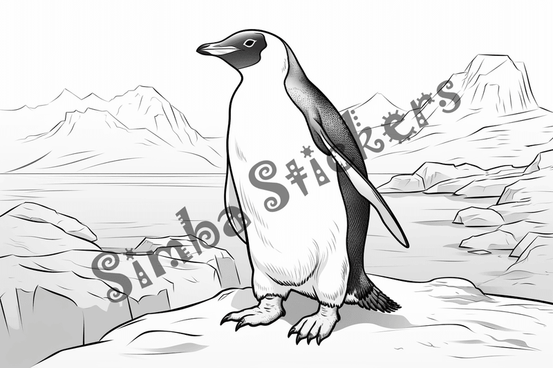 Colouring pages, bundle of penguins, 25 images