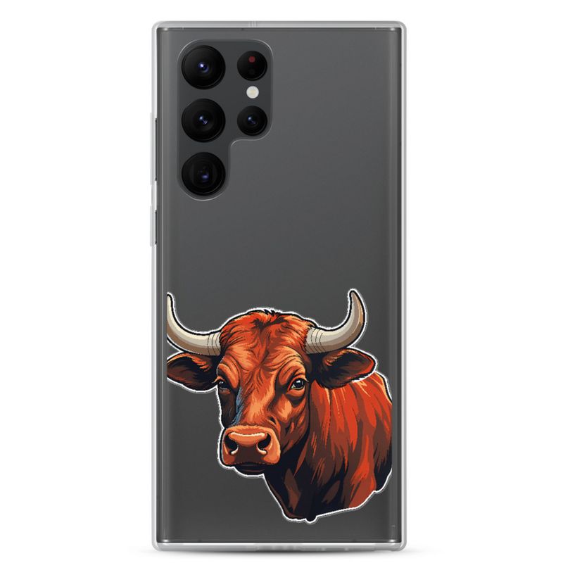 Clear Case for Samsung, Bull face, partial side view, bpor80