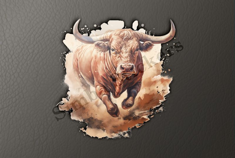 Bull kicking up dust