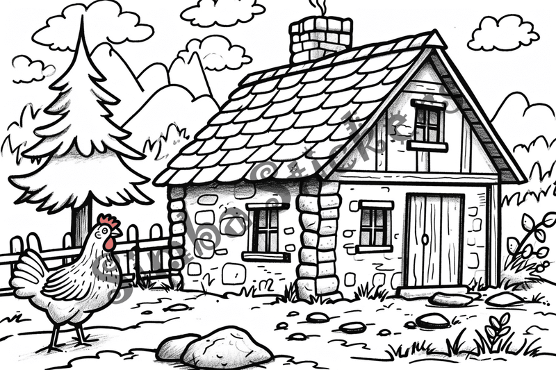Colouring pages, bundle of chicken, 10 images
