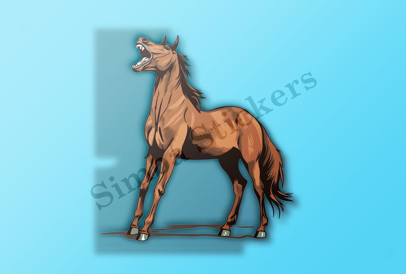 Brown horse braying, n8pagx