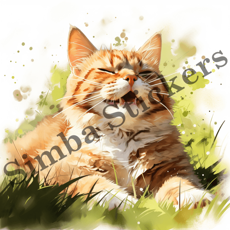 Cats in grass, image set, 10 images