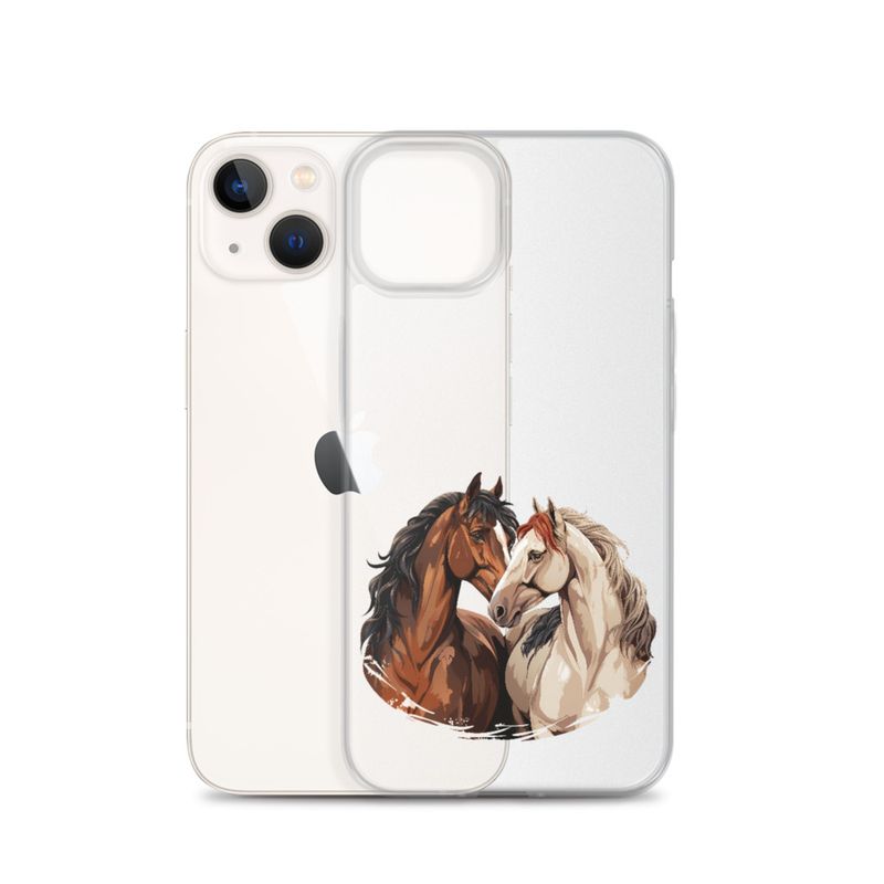 Clear Case for iPhone, Horses nose-to-nose, jbgjpy