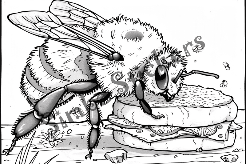 Colouring pages, bundle of bees, 25 images 2