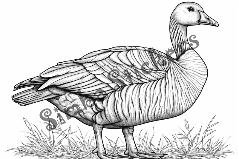 Colouring pages, bundle of geese, 25 images