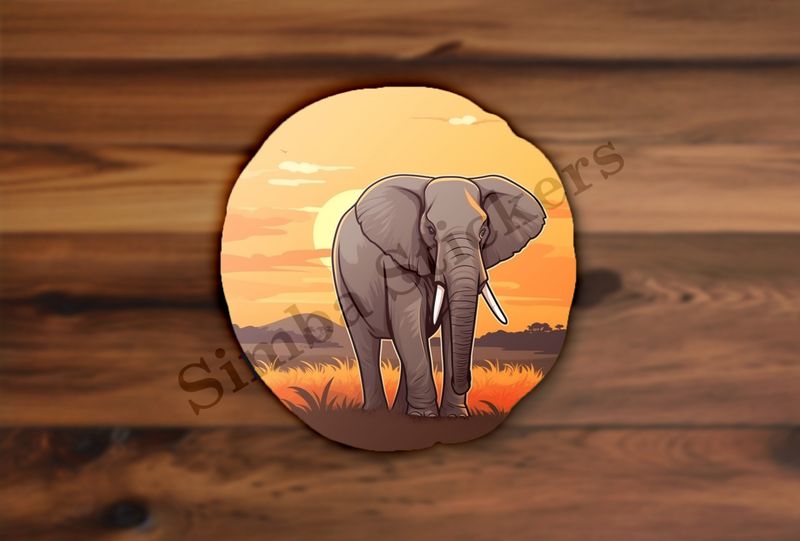 African elephant at sunrise