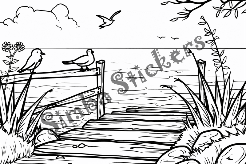 Colouring pages, bundle of seagulls 2, 25 images