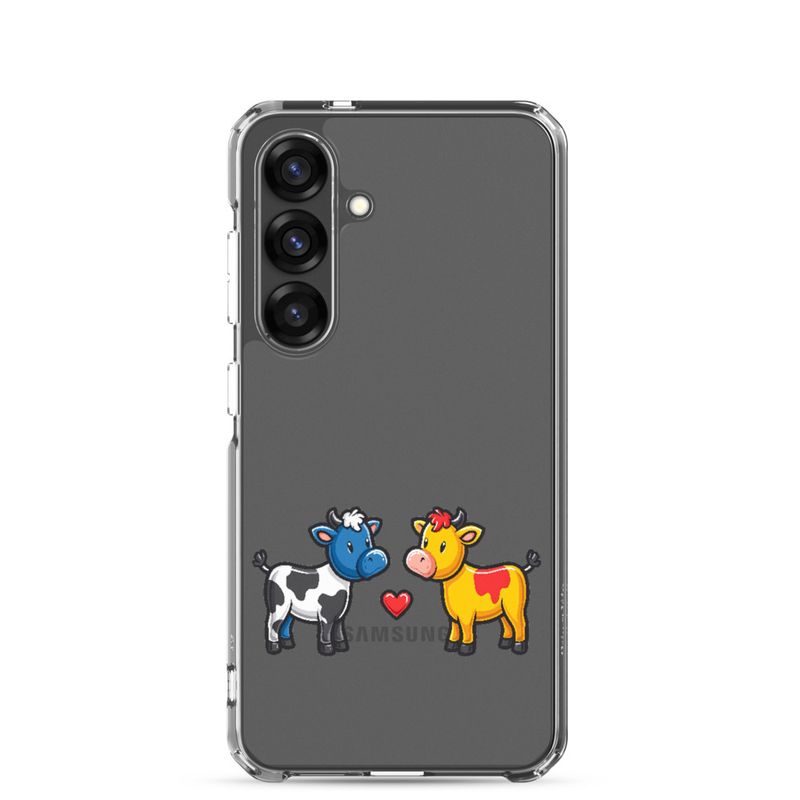 Clear Case for Samsung, Cattle, bull and cow in love, both colourful, zbyzzs