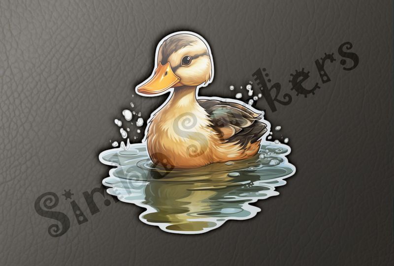 Duckling in a pond